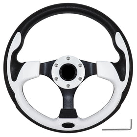 QYMOPAY 12.5-inch all-black golf cart steering wheel for smoother handling
