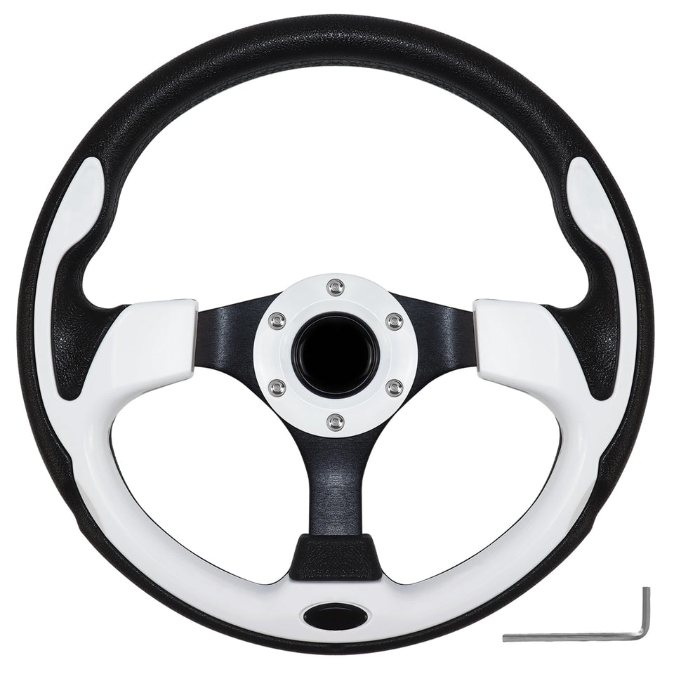 QYMOPAY 12.5-inch all-black golf cart steering wheel for smoother handling
