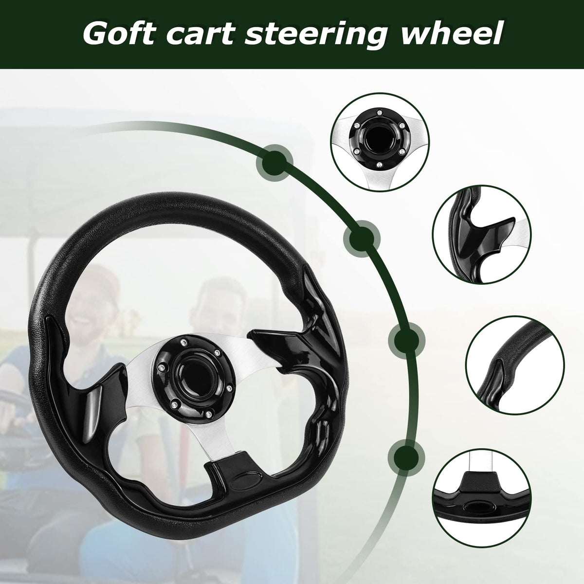 QYMOPAY installed on a golf cart showing easy grip access.