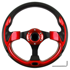 QYMOPAY 12.5 inch golf cart steering wheel close-up for smoother control.