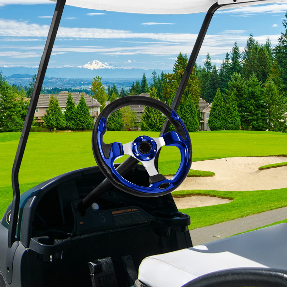 QYMOPAY golf cart wheel with ergonomic grip for comfortable handling