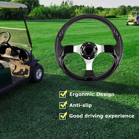QYMOPAY premium all-black wheel upgrade for golf carts with durable finish