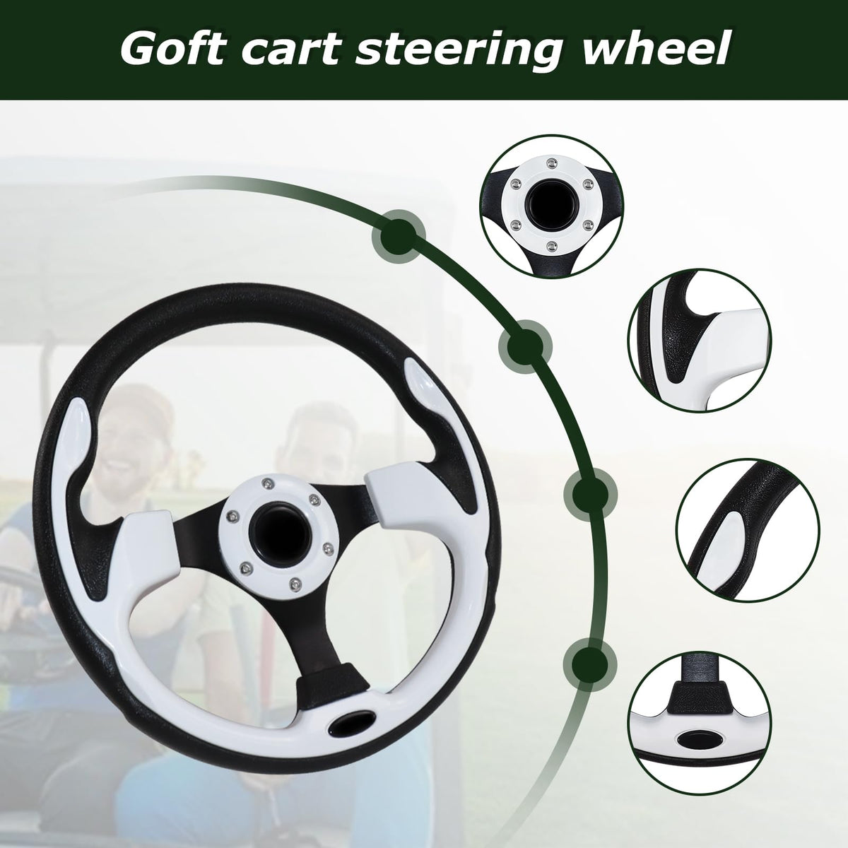 Adapter compatibility image for QYMOPAY steering wheel installation