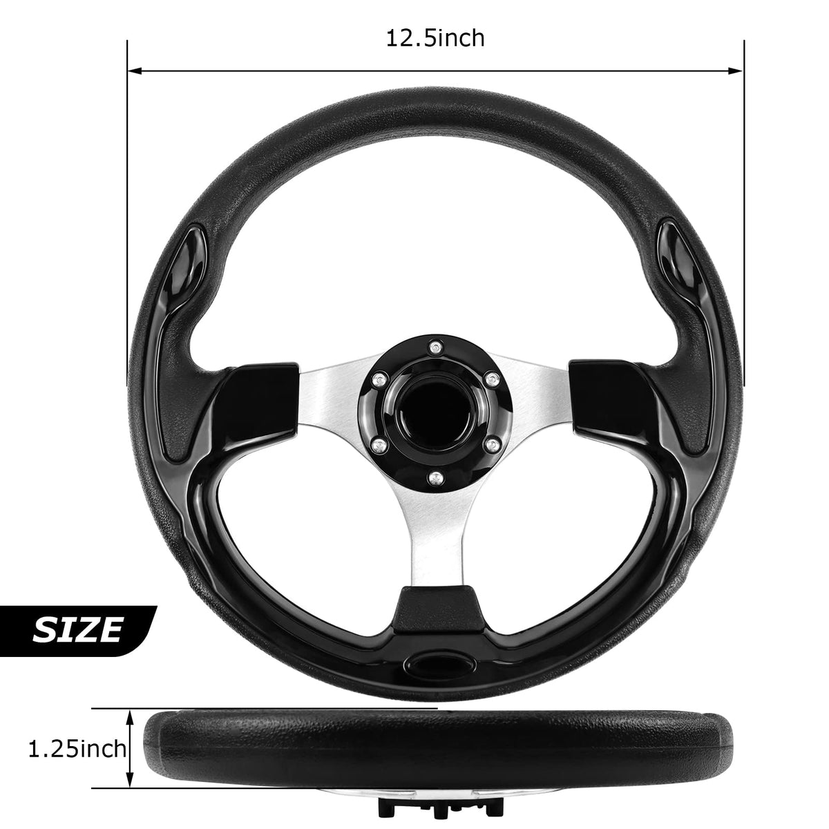 QYMOPAY steering wheel with aluminium construction for durability and corrosion resistance