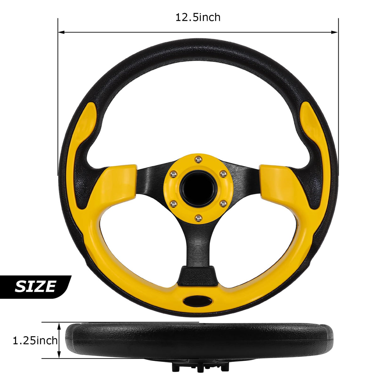 QYMOPAY aluminium steering wheel with textured finish for rust resistance