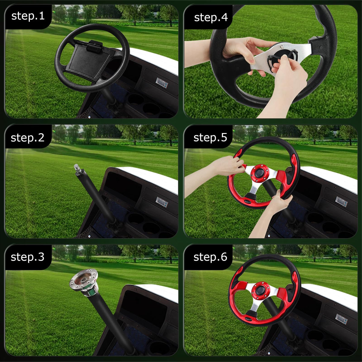QYMOPAY steering wheel color and style options to personalize your cart