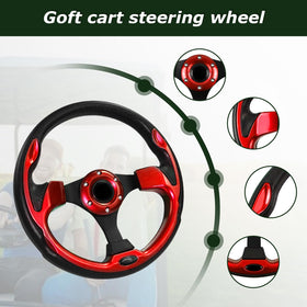 QYMOPAY steering wheel for EZGO, Club Car and Yamaha improves grip and handling.