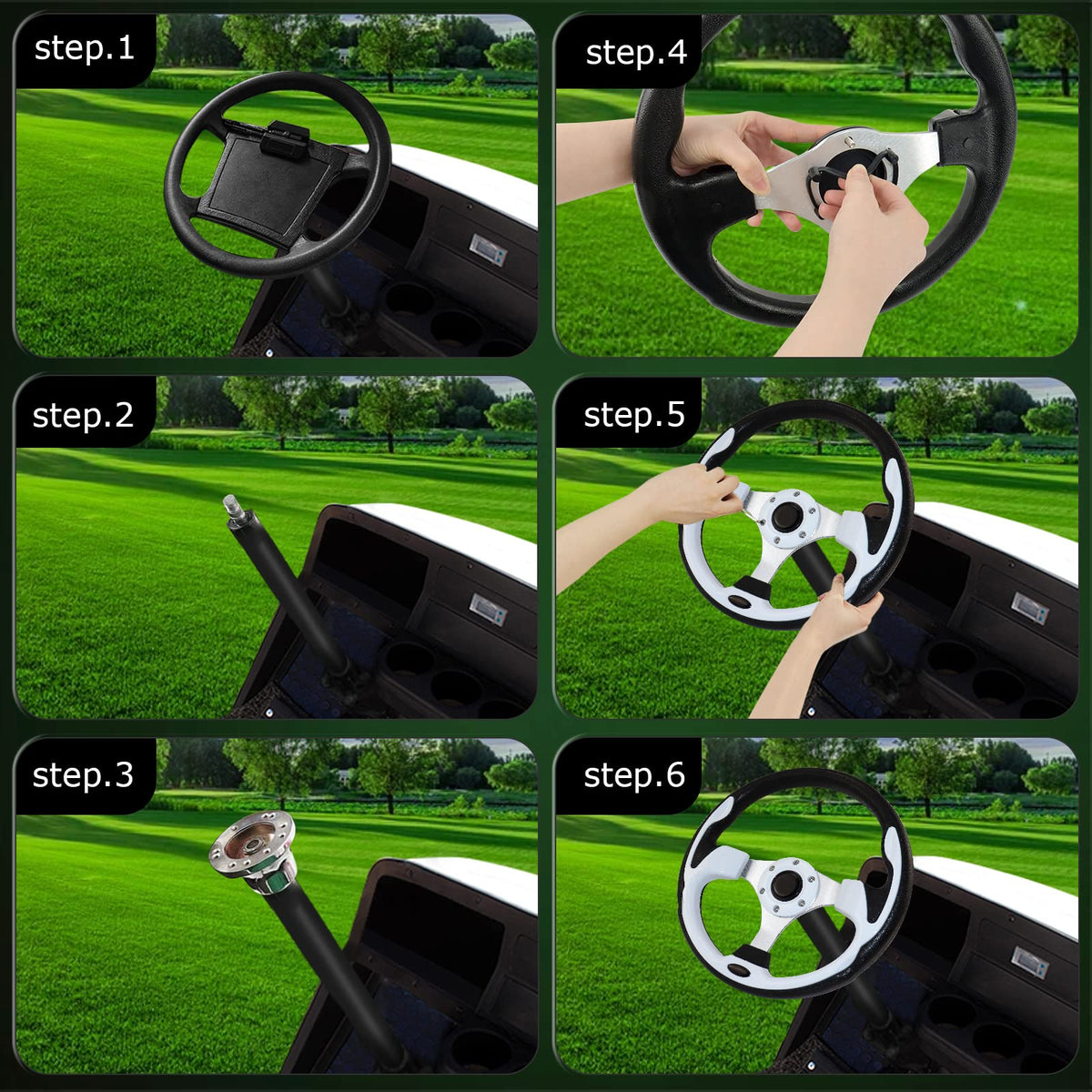 Universal compatibility makes EZGO, Club Car, Yamaha, and other models easier to update.