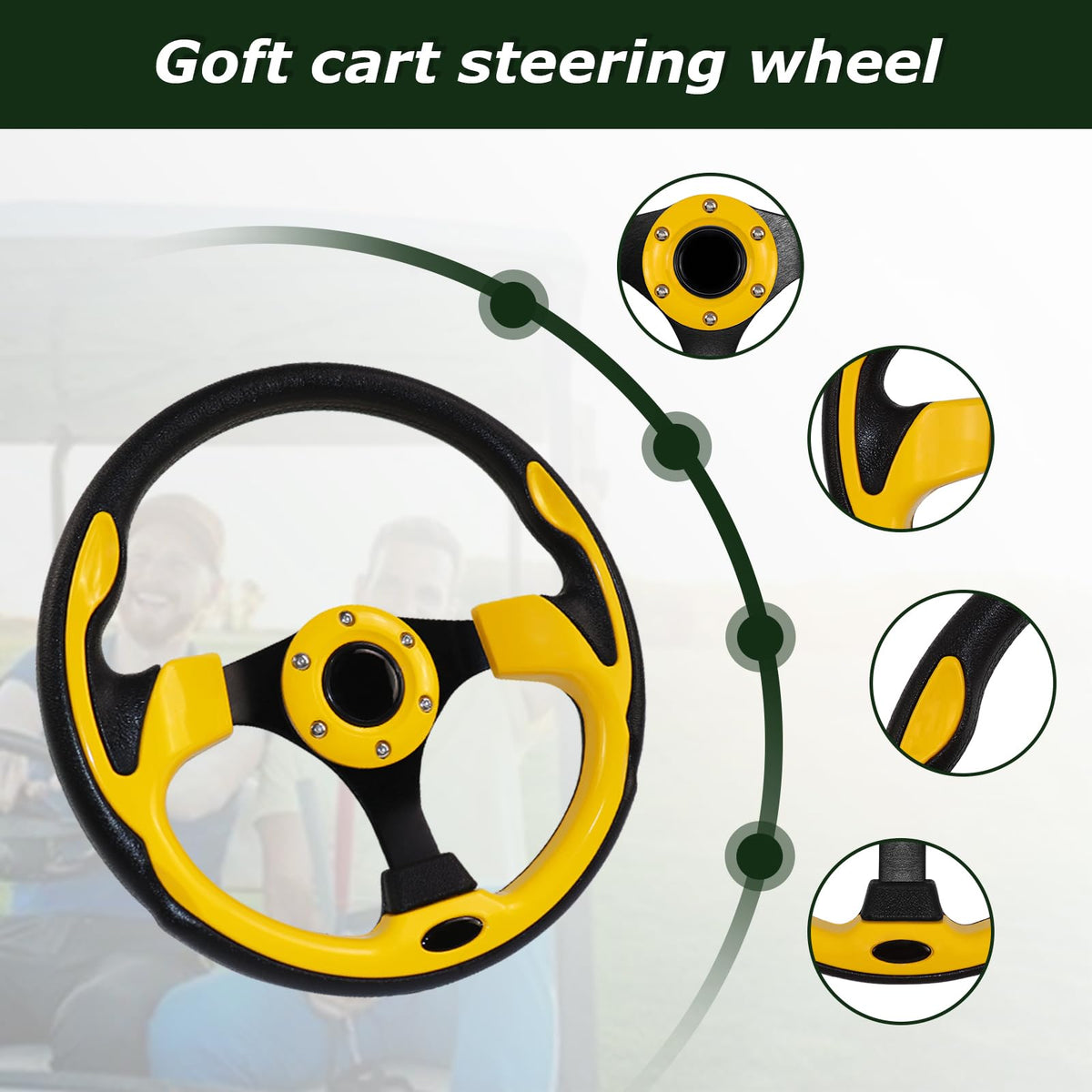 QYMOPAY universal-fit wheel works with EZGO, Club Car, and Yamaha