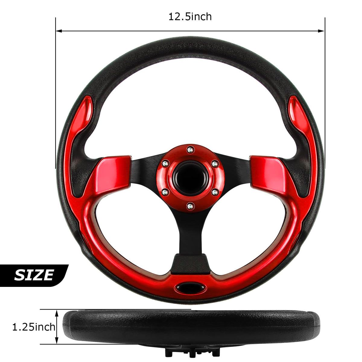 QYMOPAY universal steering wheel adapter compatibility for EZGO, Club Car and Yamaha.