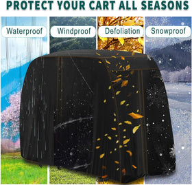 Driver-side zipper access on QYMOTO golf cart cover for easy interior access