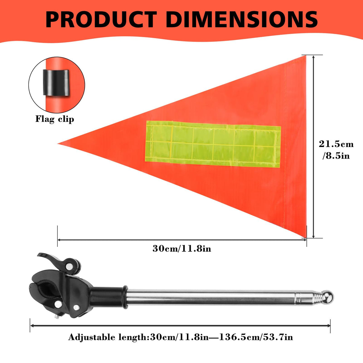 QZWEXAZ flag clip secures firmly for quick installation.