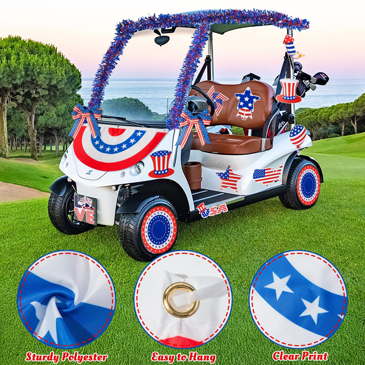 R HORSE American flag bows add bold accents to elevate the Independence Day look