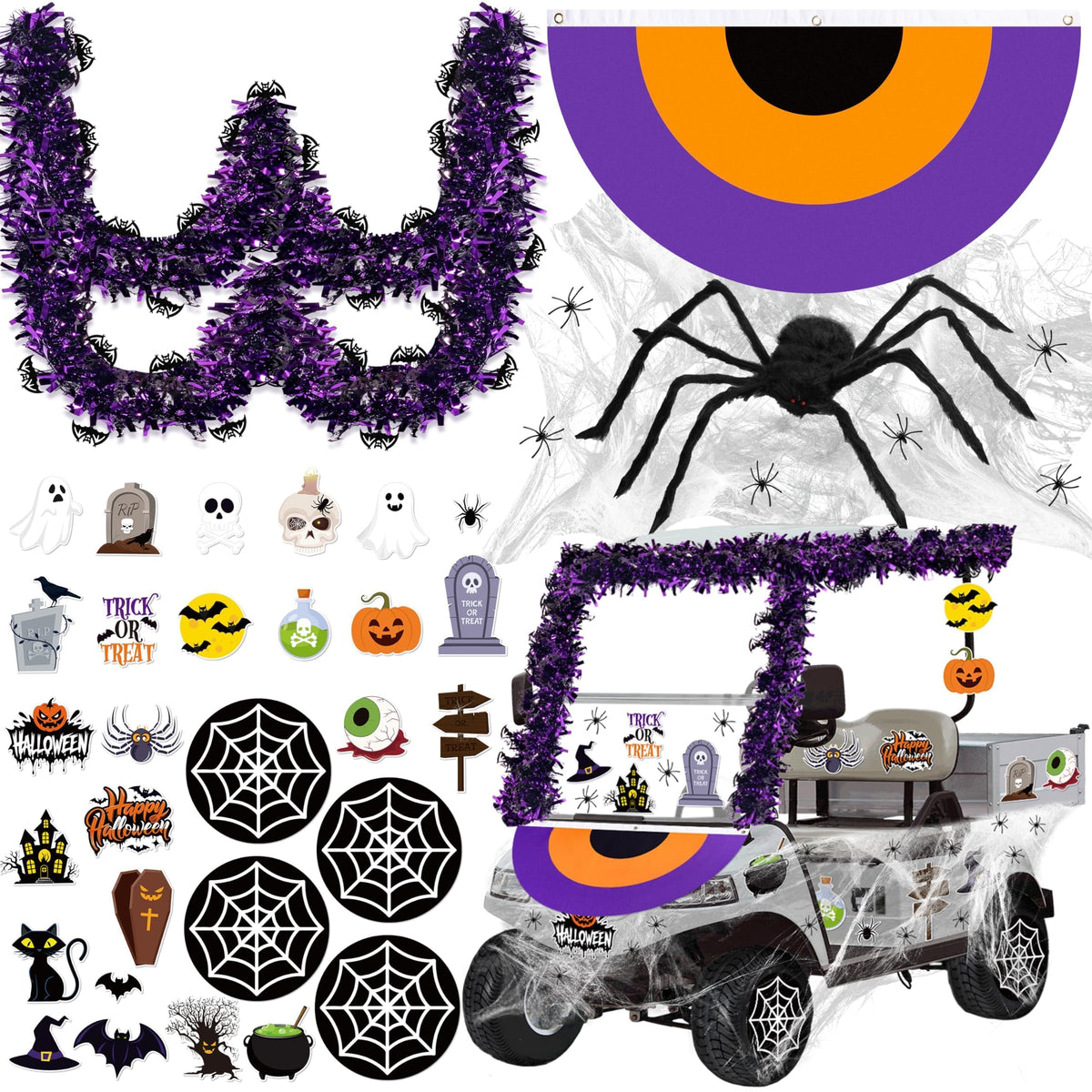 R HORSE giant spider decor for Halloween golf cart parade