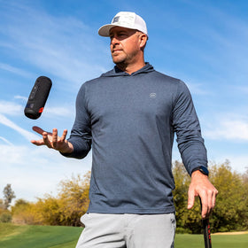 Rad Golf Sound+ built-in power bank charging devices on the go