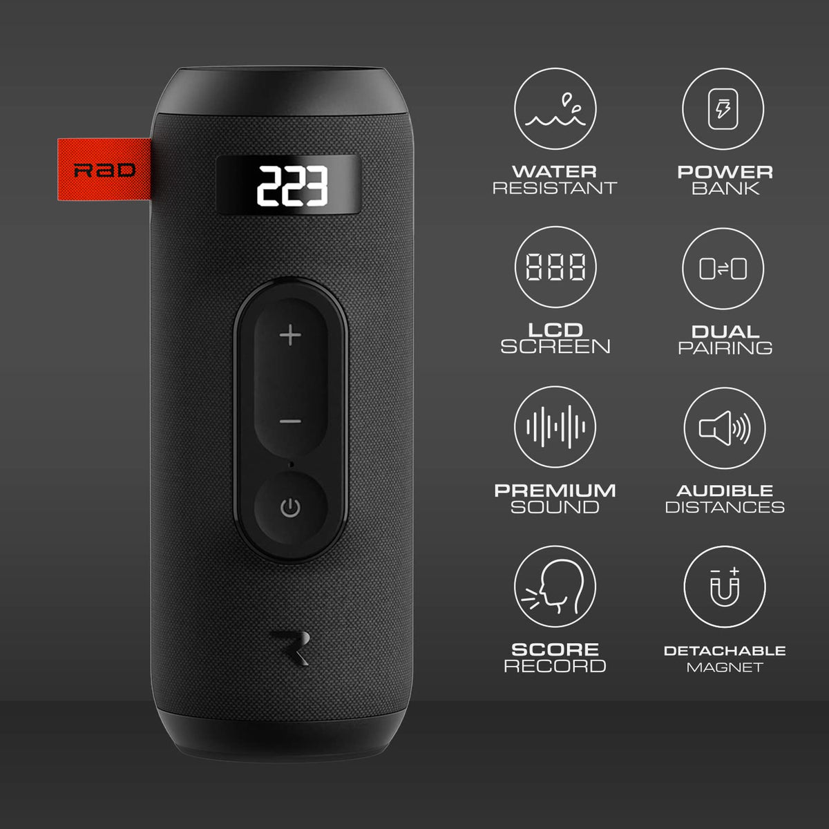 Rad Golf Sound+ detachable magnetic attachment securing to cart