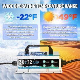 Automatic shut-off protects batteries from overcharging after 15 hours.