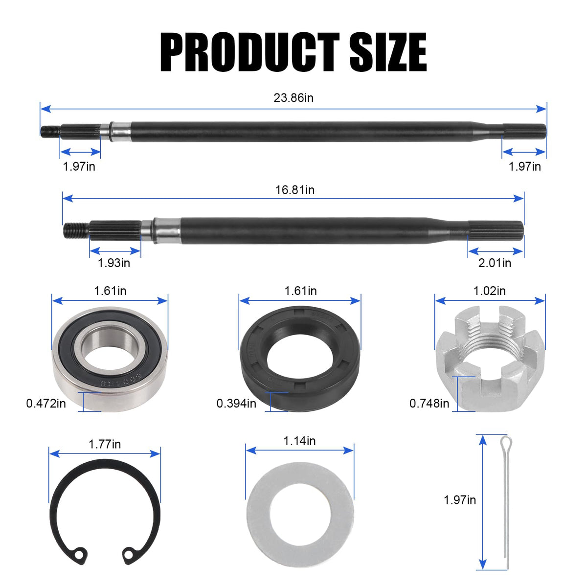 RALZAOTO EZGO TXT Medalist rear axle passenger-side shaft enhances smooth operation