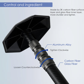 RANGALii telescopic shaft adjusts from 18 to 53 inches for a precise fit