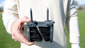 Range Brush ideal for driving range cleanups on the go.
