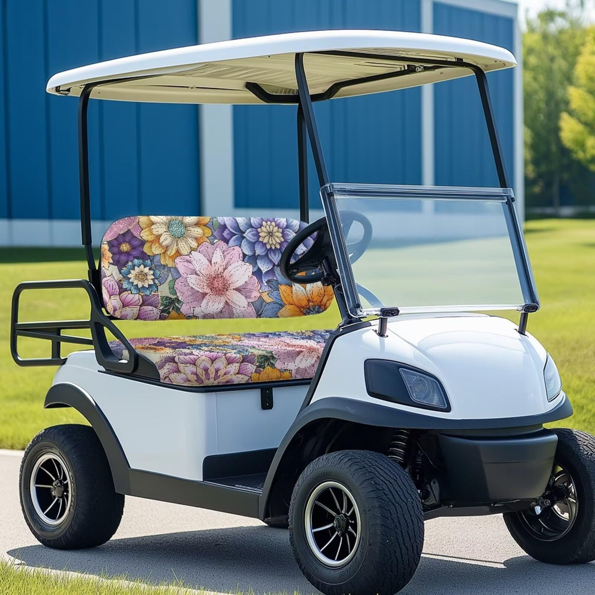 Rarucativ Bohemian Floral seat cover back view offers full coverage for lasting protection