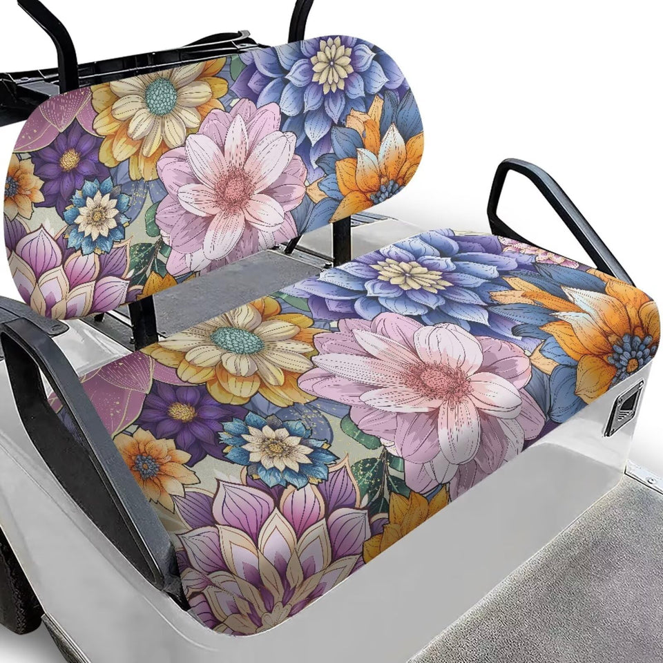 Rarucativ Bohemian Floral seat cover front view protects seats in style and stays clean