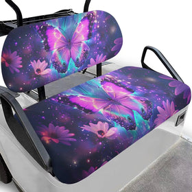 Rarucativ butterfly purple golf cart seat cover in breathable fabric for comfort