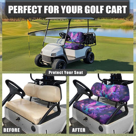 Rarucativ butterfly purple golf cart seat cover provides full-coverage protection