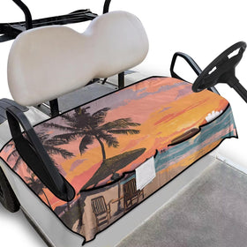 Rarucativ Coconut Tree two-seat golf cart seat cover with universal fit.
