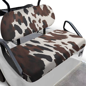 Rarucativ cow print front seat cover set protects and styles golf cart seats