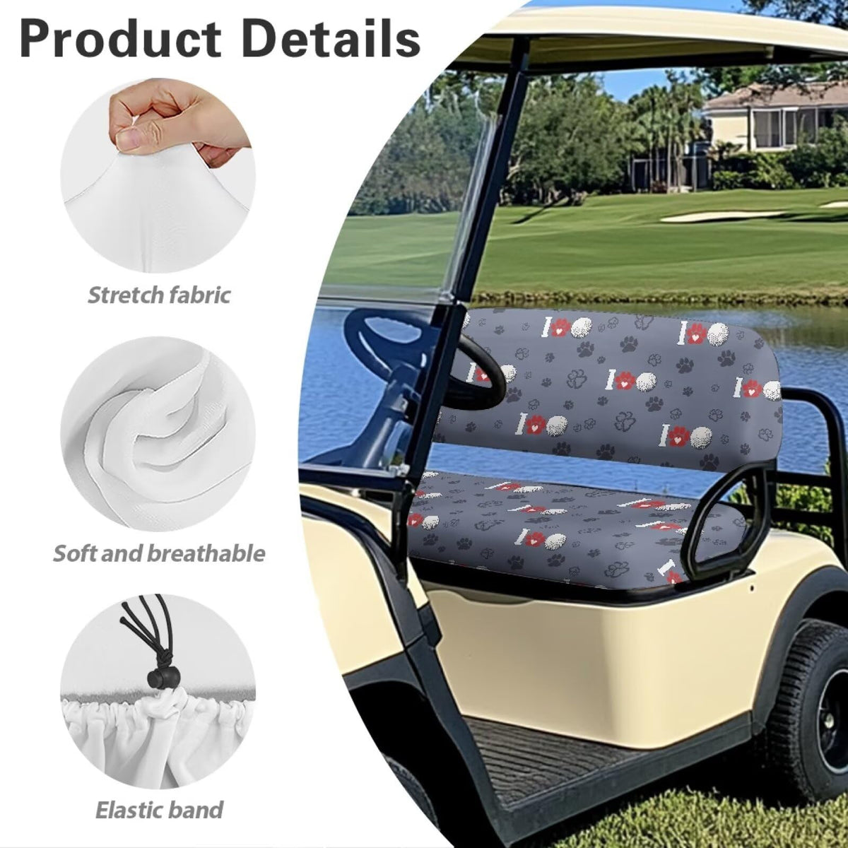 Rarucativ full-coverage design shields seats from dirt and spills.
