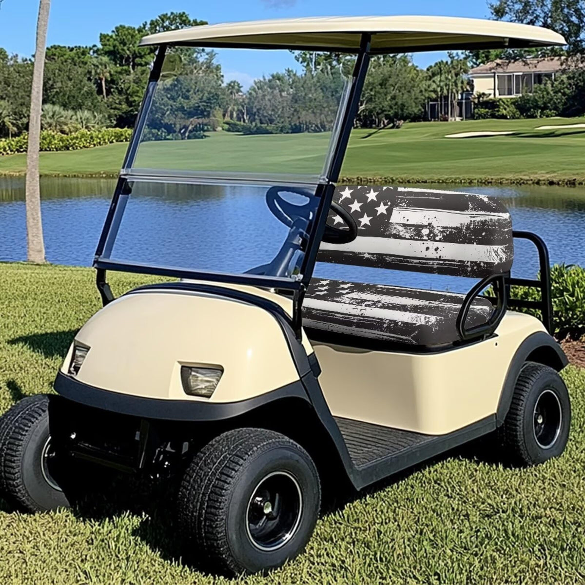 Elastic-back bottom installation example for two-person carts