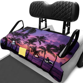 Rarucativ golf cart seat blanket with coconut tree motif adds soft warmth and comfort.