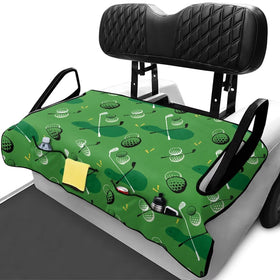 Rarucativ golf cart blanket with pockets for easy storage during rides.