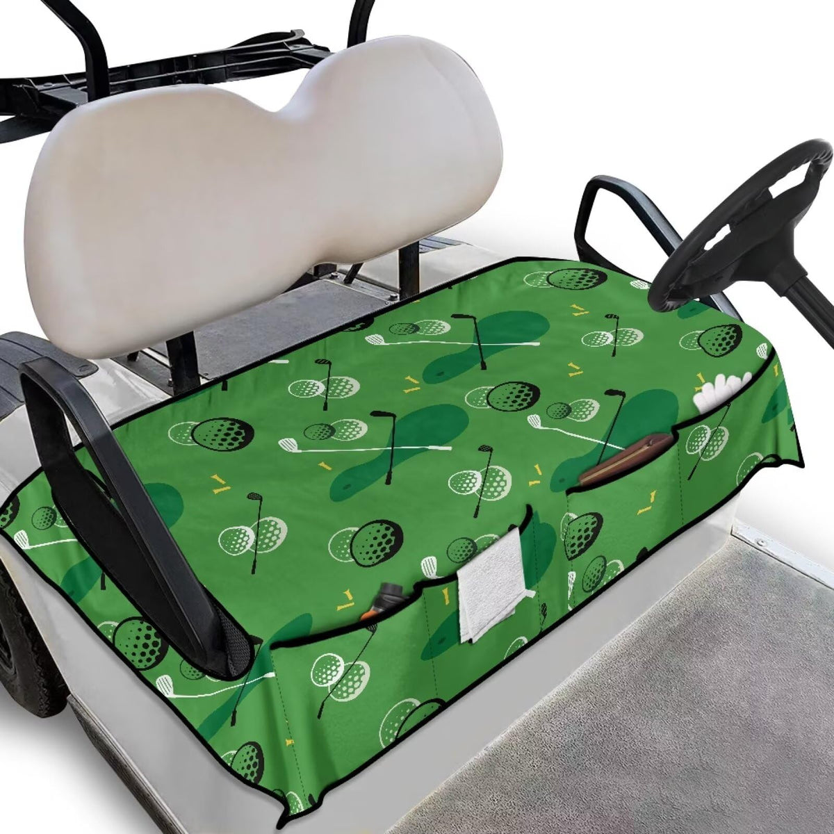 Rarucativ golf cart seat cover front view with non-slip texture for secure seating.