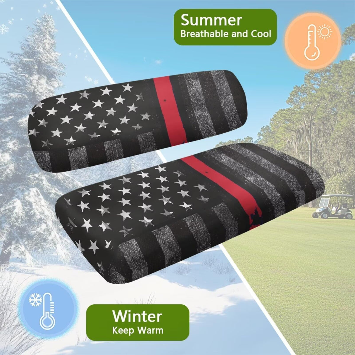 Rarucativ golf cart seat cover stylish pattern adds a fresh look to your cart.