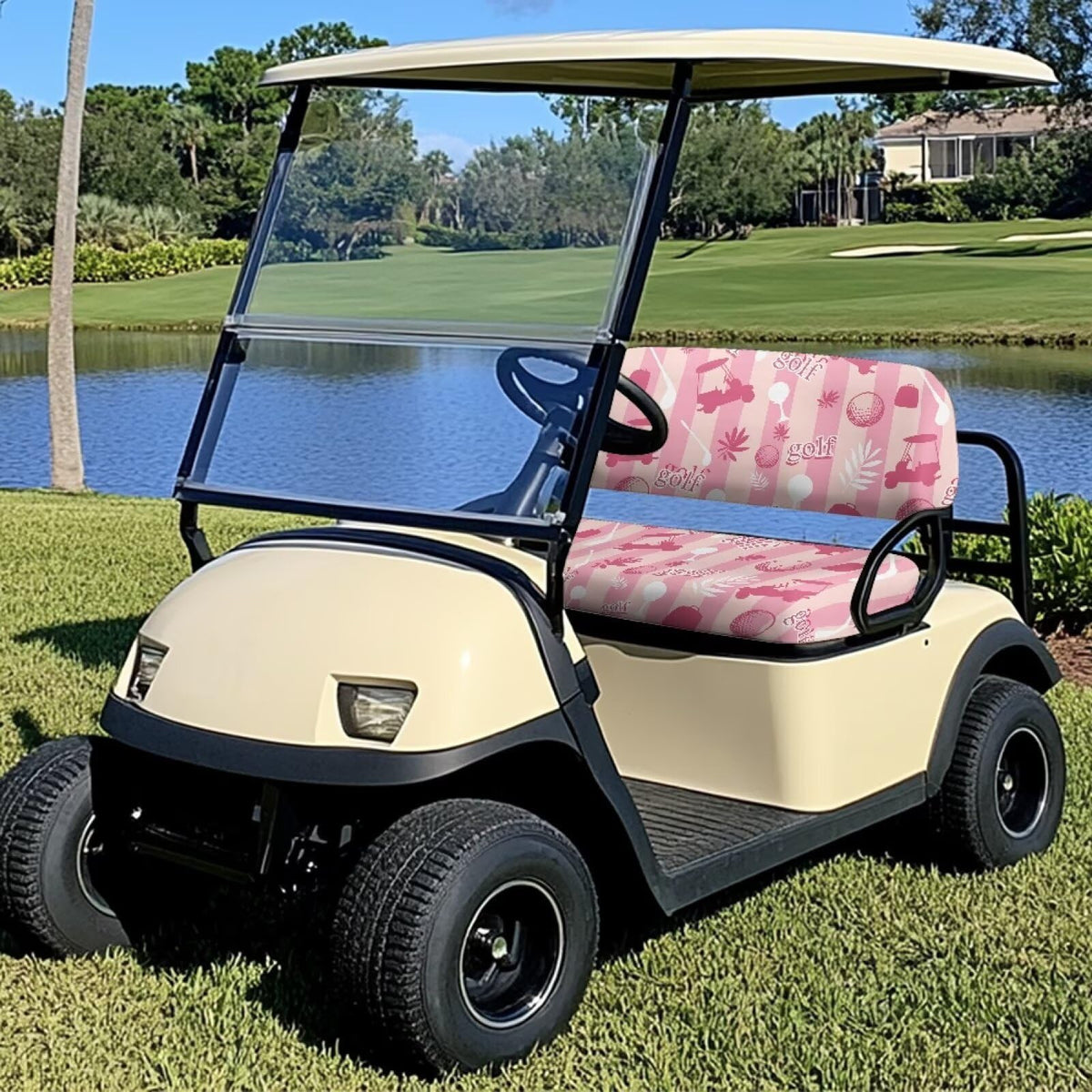 Rarucativ universal-fit design fits EZGO and Club Car carts securely on the seat