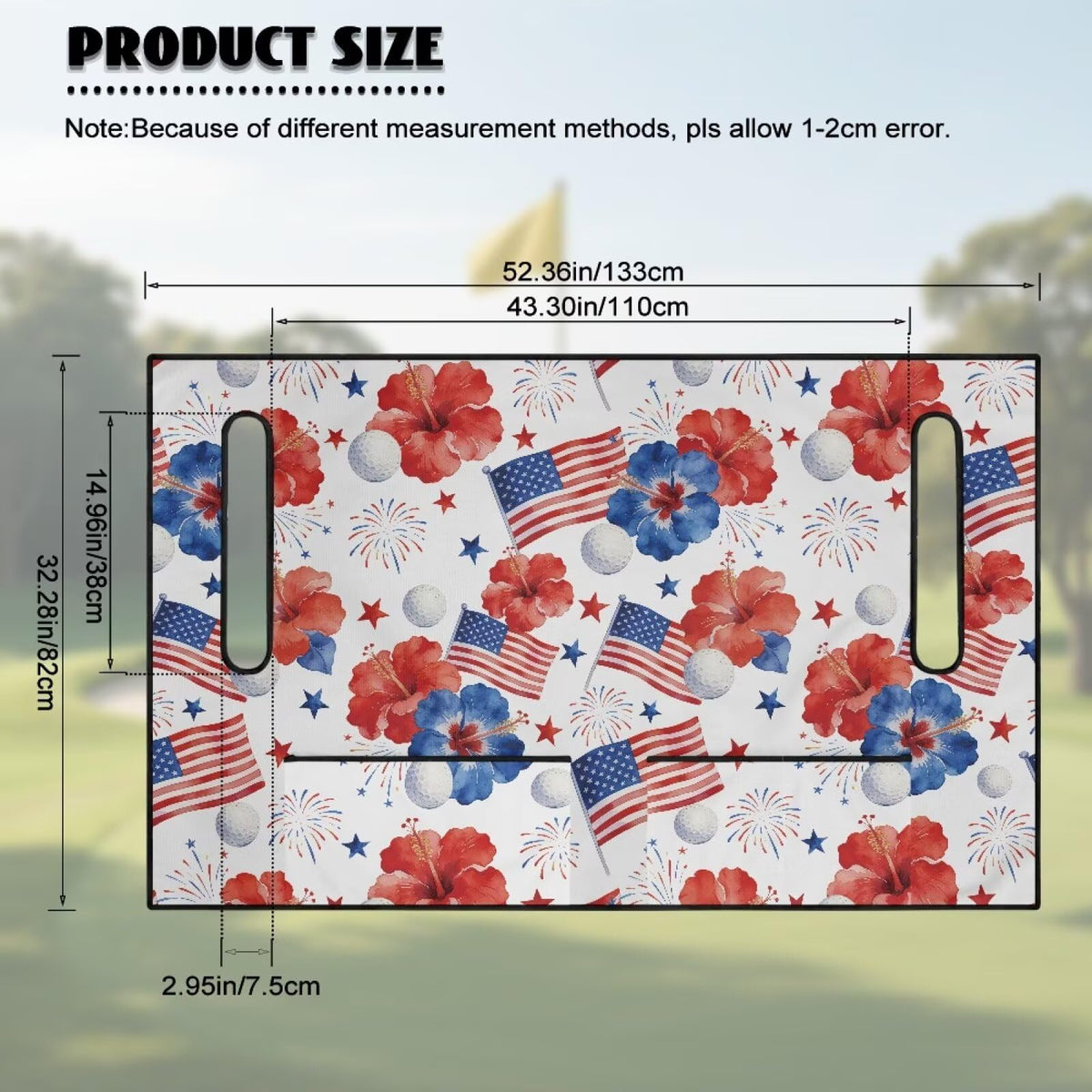 Rarucativ hibiscus design adds color to a golf cart accessory