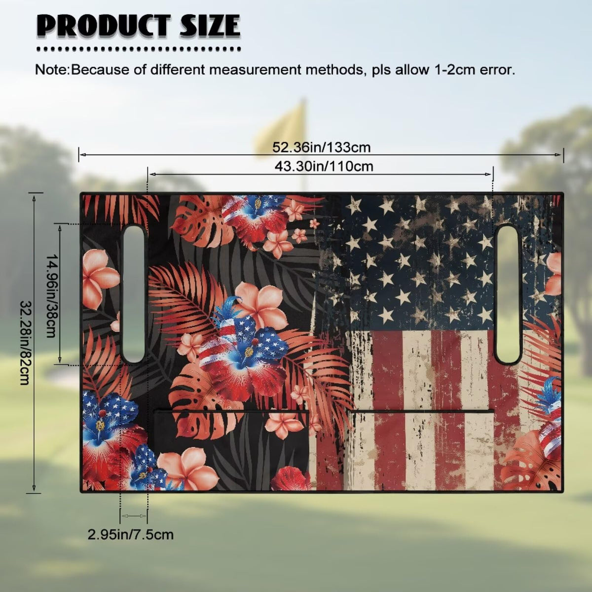 Rarucativ outdoor-weather protection blanket on golf cart seat