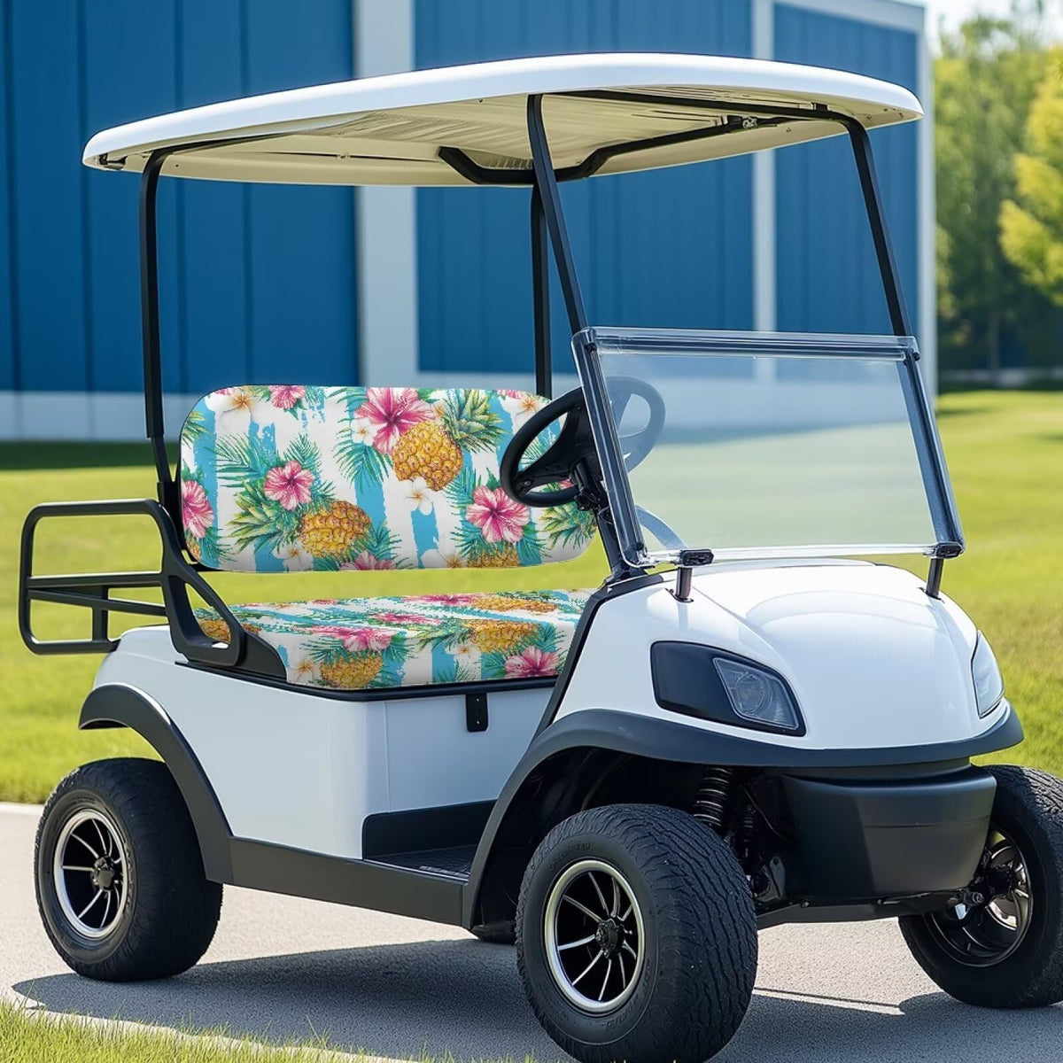 Rarucativ Pineapple Flower pattern on cart enhances style while protecting seats.