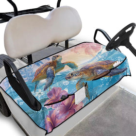 Rarucativ sea turtle seat cover close-up shows soft fabric and grip.