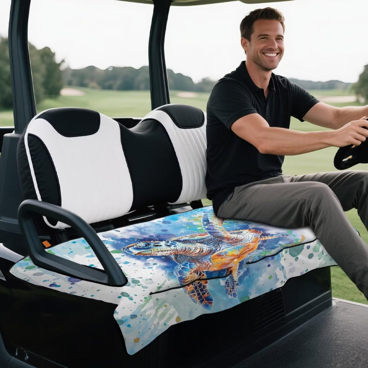 Rarucativ Sea Turtle seat cover universal fit for EZGO and Club Car.