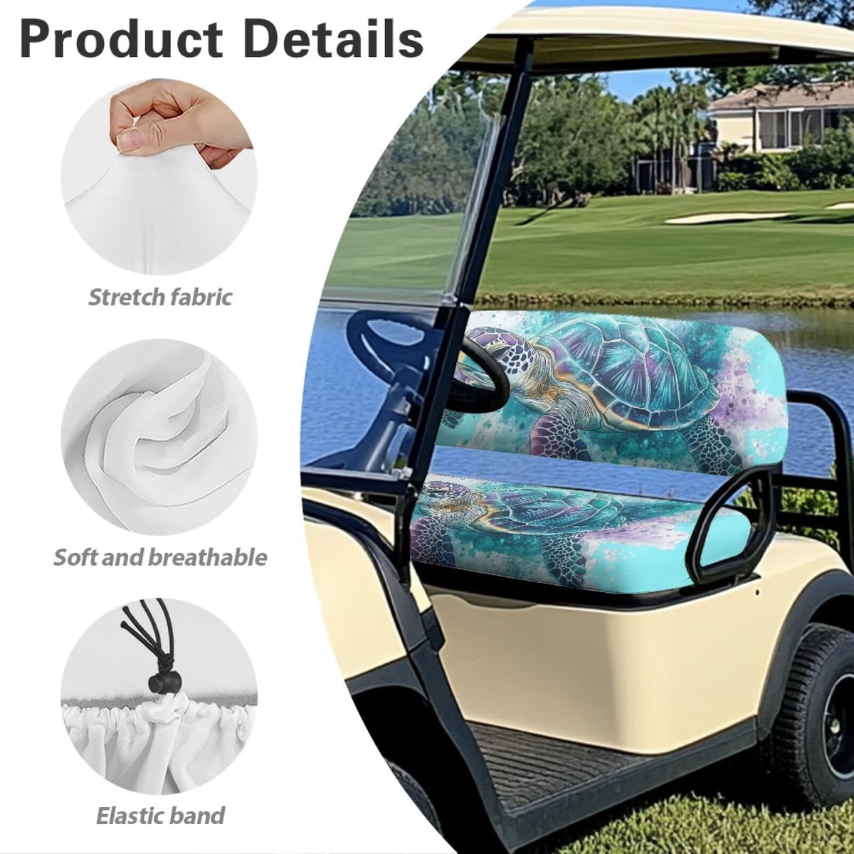Rarucativ stylish-patterns seat cover refreshes your cart’s look.