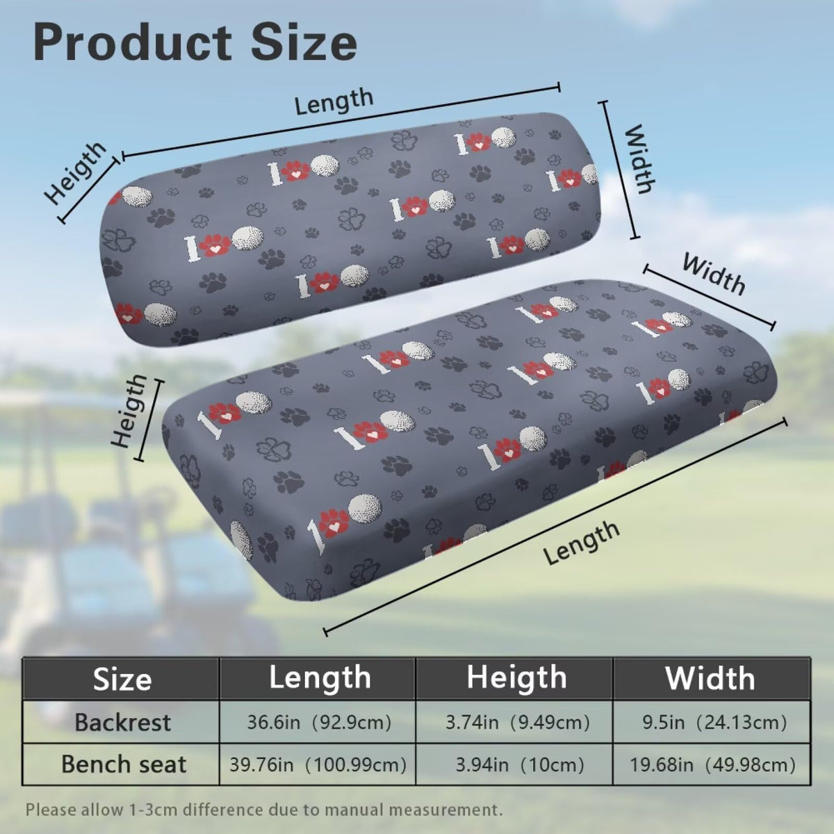 Rarucativ stylish gray patterns refresh your golf cart's look.