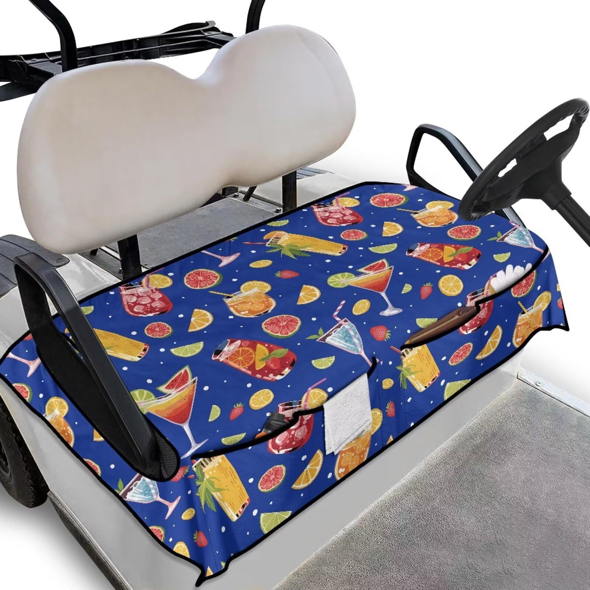 Rarucativ summer fruits seat cover blue adds soft comfort for outdoor golf sessions