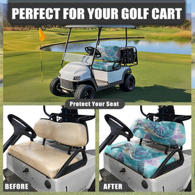 Rarucativ universal-fit seat cover fits EZGO, Club Car, more.