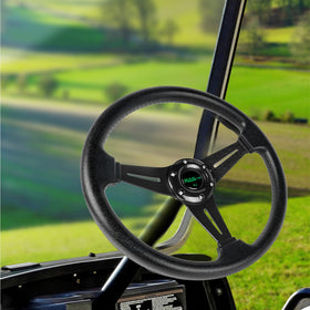 RASTP vinyl-leather steering wheel core resists corrosion for rugged use.