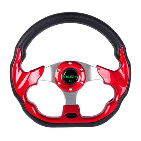 RASTP D shape steering wheel red 12.6-inch for easier entry and grip.