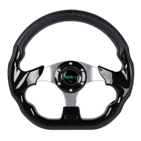 RASTP D Shape 12.6-inch steering wheel with ergonomic grip for EZGO carts.