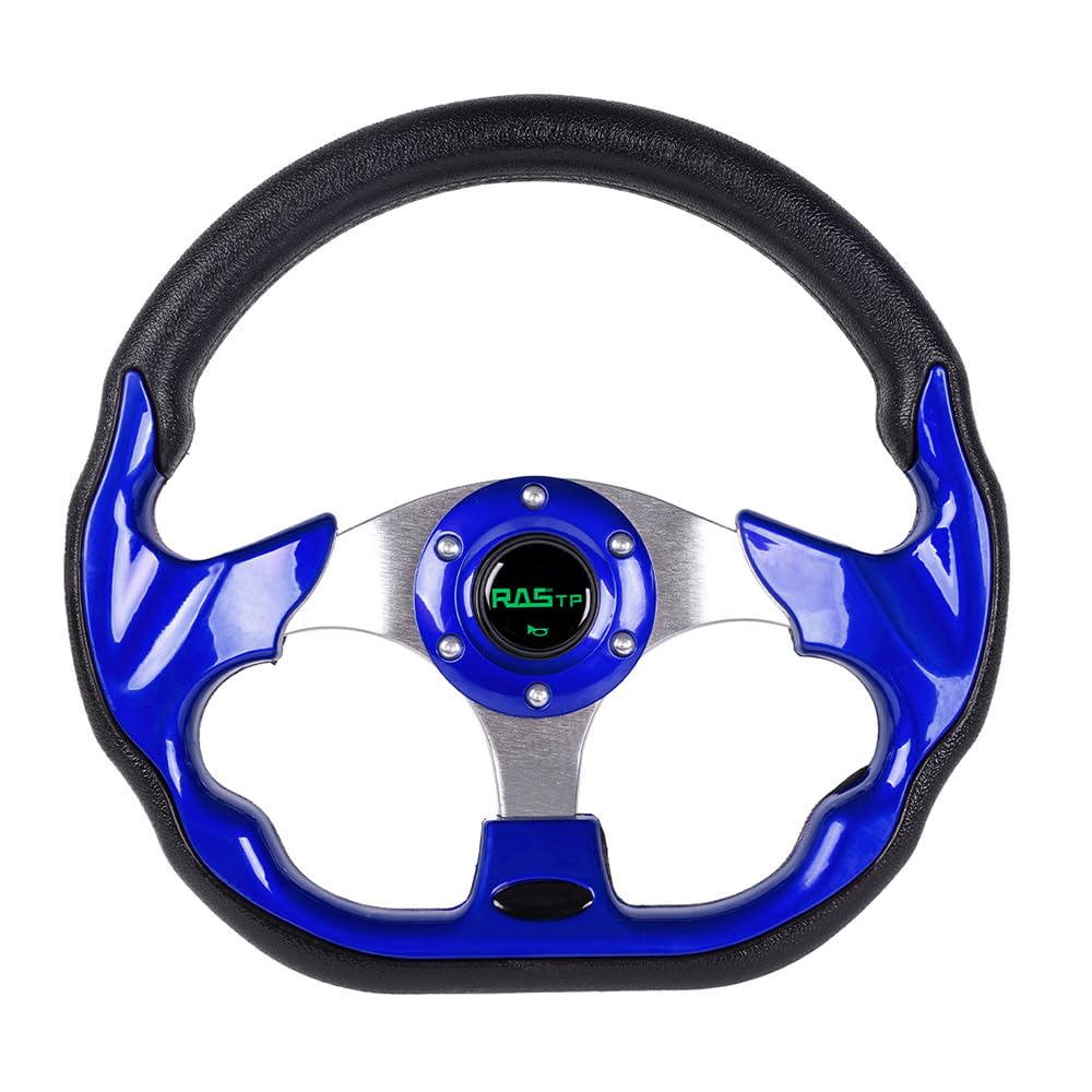 RASTP D Shape steering wheel 12.6 inch for easy entry and ergonomic grip.